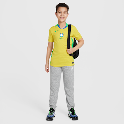 Jersey de fútbol Nike Dri-FIT Replica de Brasil (selección femenina) local 2025 Stadium para niños talla grande