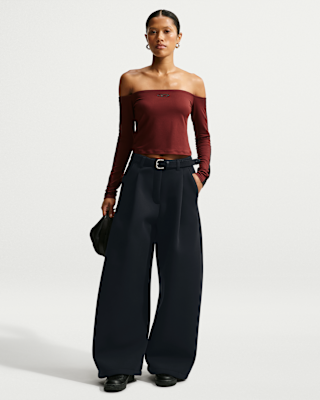 Женские  Nike Article Fleece Oversized Mid-Rise Wide-Leg Pants