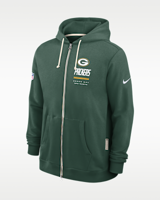 Мужское худи Green Bay Packers Sideline Standard Issue Nike Dri-FIT NFL Full-Zip Hoodie