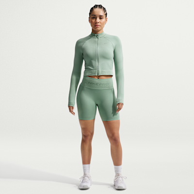 Nike Pro Seamless Tam Boy Fermuarlı Kadın Antrenman Üstü görsel 4