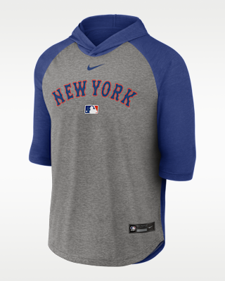 Мужская футболка New York Mets Authentic Collection Flux Nike Dri-FIT MLB 3/4-Sleeve Hooded