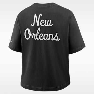 Playera Nike de la NFL para mujer New Orleans Saints Rewind Pocket Boxy
