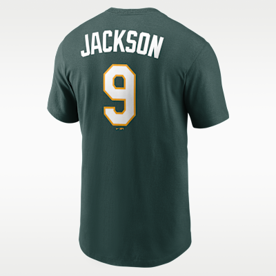 Playera Nike de la MLB para hombre Reggie Jackson Oakland Athletics Cooperstown