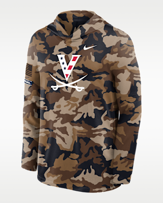 Мужские  Virginia 2026 Military Appreciation Nike Dri-FIT College Long-Sleeve Hooded Top