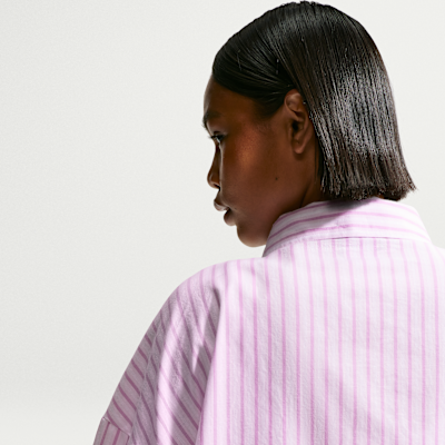 Nike Sportswear Chill Poplin Oversize Çizgili Kadın Üstü görsel 2