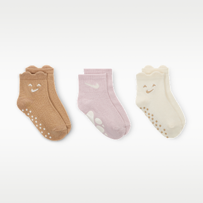 Nike Cozy Comfort Baby (0-6M) Ribbed Gripper Socks (3 Pairs)