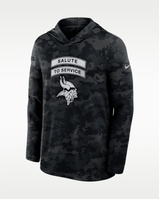 Мужские  Minnesota Vikings Salute to Service Sideline Nike Dri-FIT NFL Long-Sleeve Hooded Top