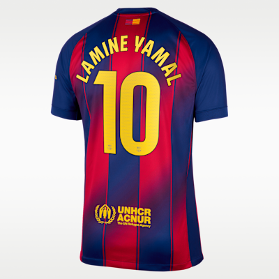 Jersey de fútbol Nike Dri-FIT del Barcelona local 2025/26 Stadium Lamine Yamal para hombre