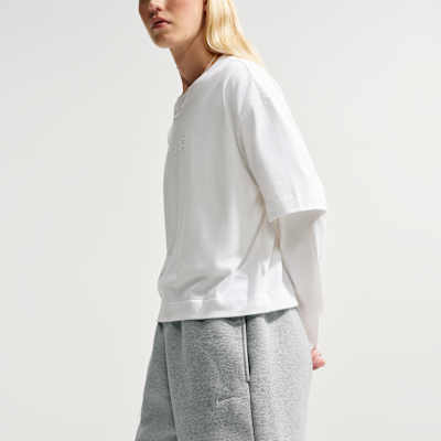Nike Studio Fleece Orta Kalınlıkta Oversize Yüksek Belli Kadın Şortu görsel 4