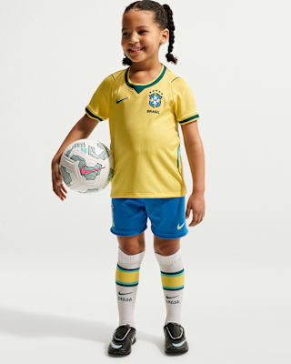 Детские  Brazil 2026 Stadium Home Little Kids' Nike Soccer Replica 3-Piece Kit