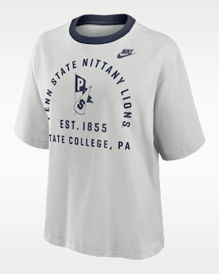Женская футболка Penn State Legacy Arch Script Boxy Nike College