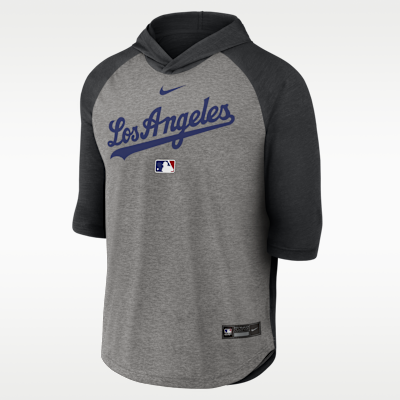 Los Angeles Dodgers Authentic Collection Flux Men's Nike Dri-FIT MLB 3/4-Sleeve Hooded T-Shirt