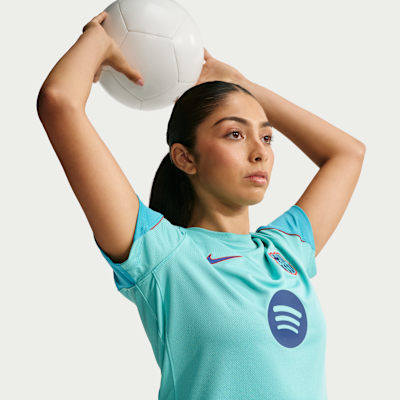 Nike FC Barcelona Strike Üçüncü Nike Dri-FIT Kısa Kollu Kadın Futbol Üstü görsel 3