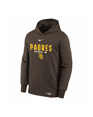 Детское худи San Diego Padres Authentic Collection Big Kids' Nike Therma-FIT MLB Pullover Hoodie