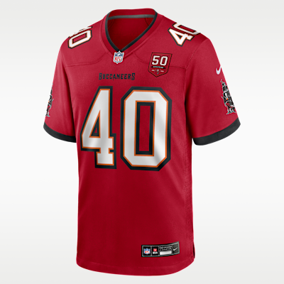 Jersey Nike de la NFL Game para hombre Mike Alstott Tampa Bay Buccaneers 50th Anniversary