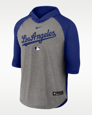 Мужская футболка Los Angeles Dodgers Authentic Collection Flux Nike Dri-FIT MLB 3/4-Sleeve Hooded