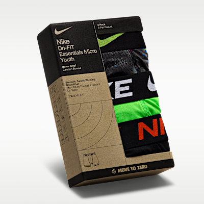 Ropa interior estampada para niños talla grande (paquete de 3) Nike Dri-FIT Essentials