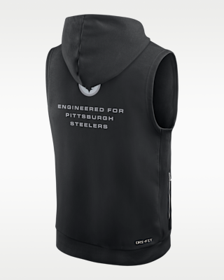Мужское худи Pittsburgh Steelers Sideline Nike Dri-FIT NFL Sleeveless Pullover Hoodie