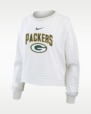 Женская футболка Green Bay Packers Primetime Nike Cropped Long-Sleeve