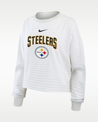 Женская футболка Pittsburgh Steelers Primetime Nike Cropped Long-Sleeve