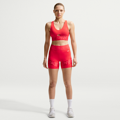 Nike Pro Indy Plunge Orta Destekli Pedli Kadın Spor Sütyeni görsel 4