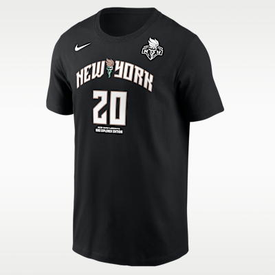 Playera Nike de la WNBA para hombre Sabrina Ionescu New York Liberty