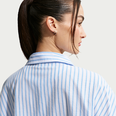 Nike Sportswear Chill Poplin Oversize Çizgili Kadın Üstü görsel 2