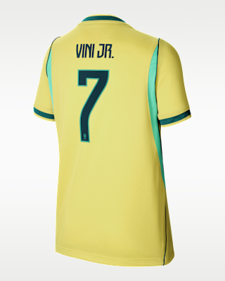 Детские джерси Vinícius Júnior Brazil National Team 2026 Stadium Home Big Kids' Nike Dri-FIT Soccer Jersey