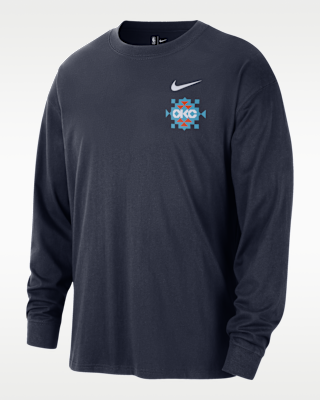 Мужская футболка Oklahoma City Thunder Essential City Edition Nike NBA Long-Sleeve