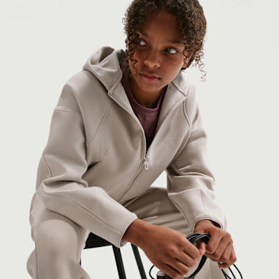 Maskinstrikket Nike MAVN Therma-FIT-hættetrøje med lynlås i fuld længde til piger