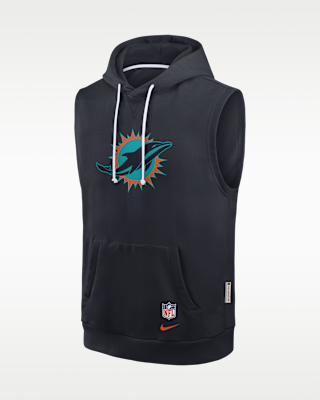 Мужское худи Miami Dolphins Rivalries Collection Sideline Nike Dri-FIT NFL Sleeveless Pullover Hoodie