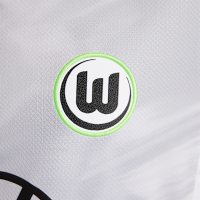 Koszulka piłkarska z krótkim rękawem dla dużych dzieci Nike Dri-FIT Vfl Wolfsburg Stadium 2025/2026 (wersja wyjazdowa) – replika
