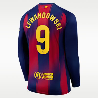 Robert Lewandowski Barcelona 2025/26 Stadium Home Men's Nike Dri-FIT Soccer Jersey