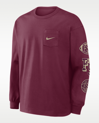 Мужская футболка Florida State Academic Max90 Pocket Nike College Long-Sleeve