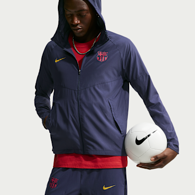 Nike FC Barcelona City Side Nike Erkek Futbol Koşu Ceketi görsel 3