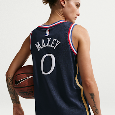 Tyrese Maxey Philadelphia 76ers City Edition Men's Nike NBA Swingman Jersey