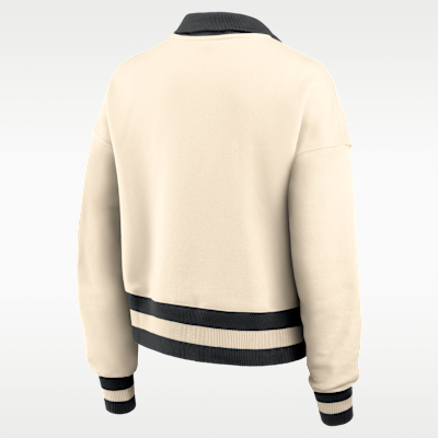 Sudadera de cuello redondo universitaria Nike cropped de cierre de 1/4 para mujer Iowa Legacy