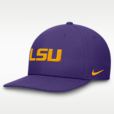 Gorra universitaria Nike Dri-FIT ajustable para hombre LSU Tigers On-Field Pro