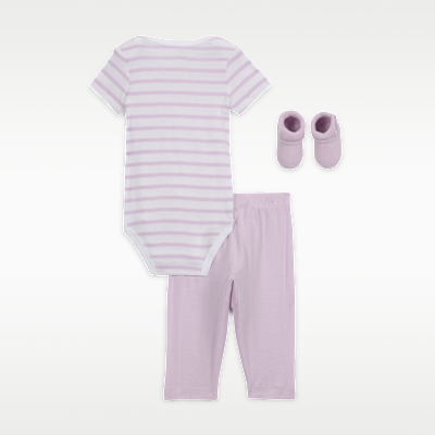 Nike Baby Bodysuit, Pants, and Terry Socks 3-Piece Set