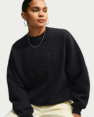 Женские  Nike Studio Fleece Medium Weight Oversized Embossed Crew