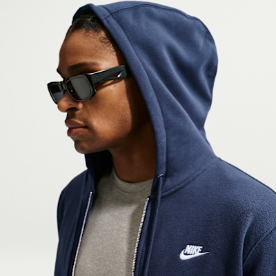 Nike Club Tam Boy Fermuarlı Fleece Erkek Kapüşonlu Üstü görsel 3
