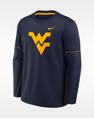 Мужская футболка West Virginia Sideline Coaches Nike Therma-FIT College Long-Sleeve