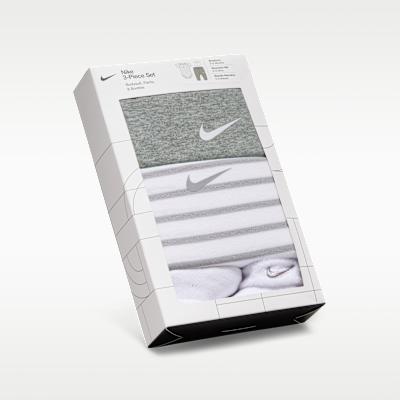 Nike Baby Bodysuit, Pants, and Terry Socks 3-Piece Set