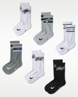 Unisex носки Nike Everyday Kids' Cushioned Crew Socks (6 Pairs)