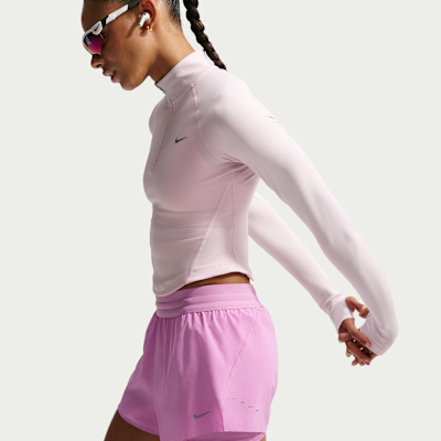 Nike Swift Dri-FIT Normal Belli 2'si 1 Arada Kadın Koşu Şortu görsel 4