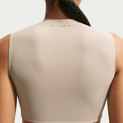 NikeSKIMS Studio Stretch Hafif Destekli Balıkçı Yaka Kadın Spor Sütyeni görsel 6