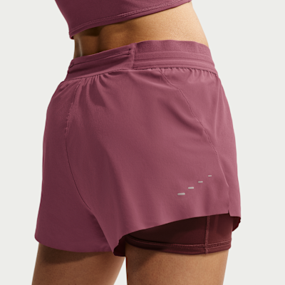 Nike Swift Dri-FIT Normal Belli 2'si 1 Arada Kadın Koşu Şortu görsel 3