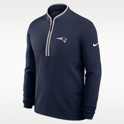 New England Patriots Logo Victory Men's Nike Dri-FIT NFL 1/2-Zip Long-Sleeve Top