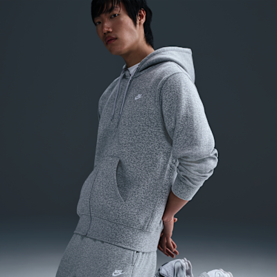 Nike Club Tam Boy Fermuarlı Fleece Erkek Kapüşonlu Üstü görsel 3