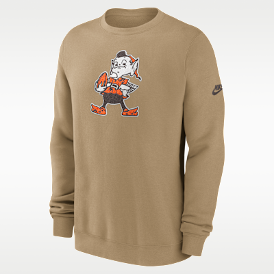 Sudadera de cuello redondo sin cierre Nike de la NFL para hombre Cleveland Browns Swing Pass Rewind Club